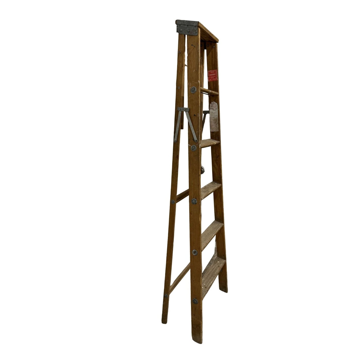 Vintage Watling Wooden Step Ladder Brown Lightweight 200 LBS  Size 4FT