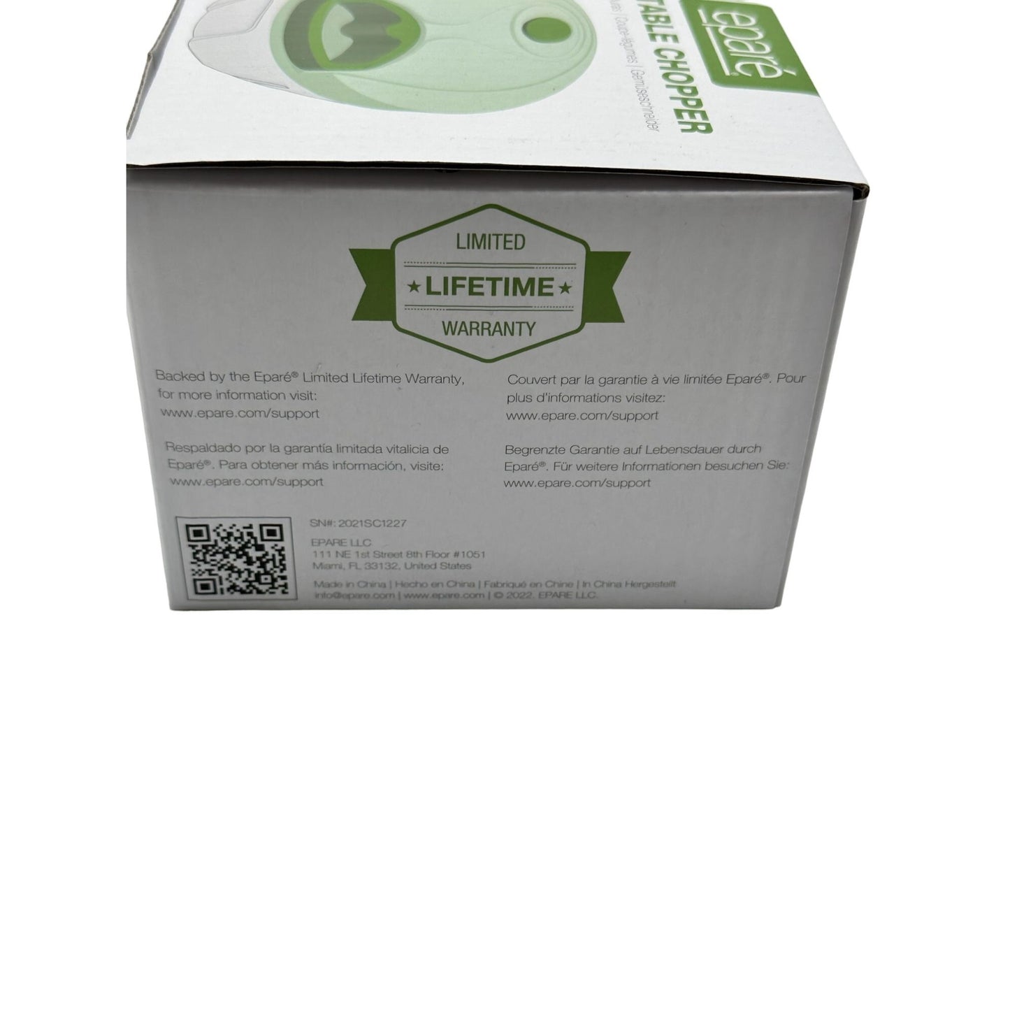 Epare Vegetable Chopper Cutter Mini Food Processor Manual New in Box 2022