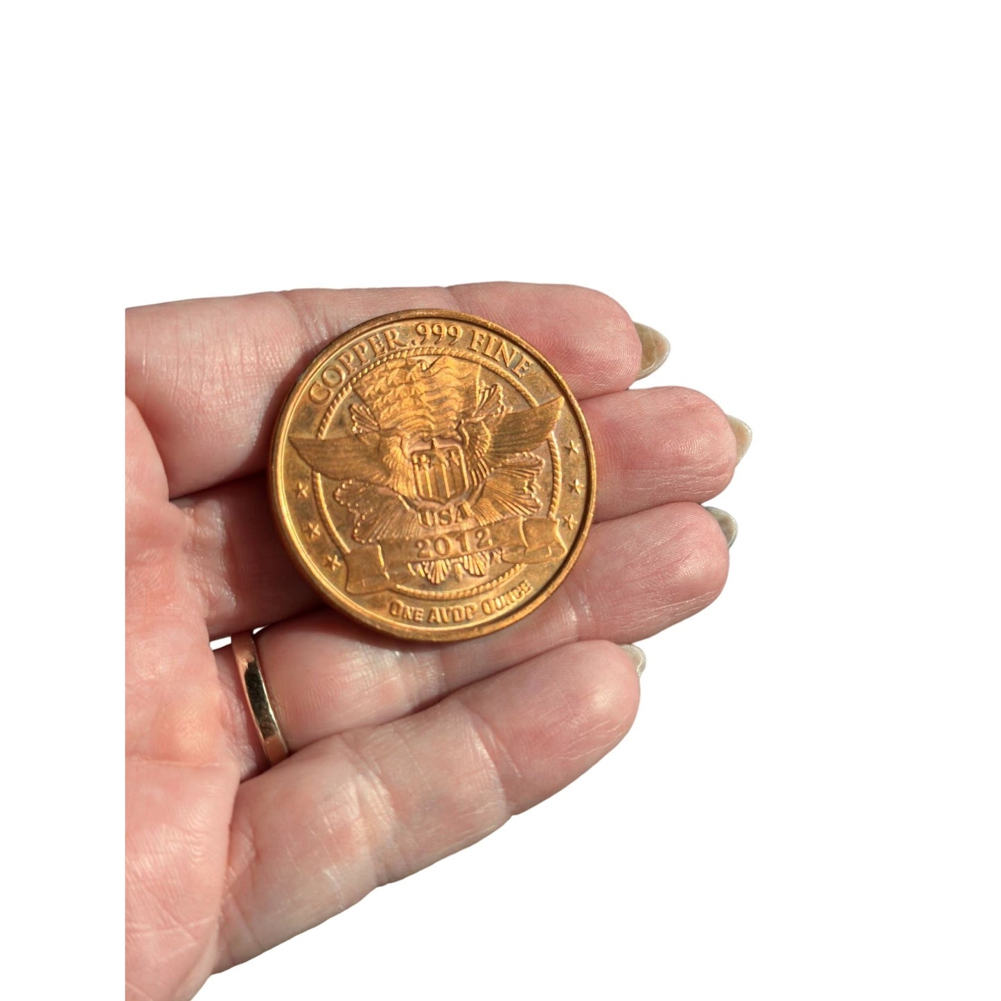 Vintage Collectible Rare 1 AVDP Ounce Copper .999 Fine Copper Coin Round 2012