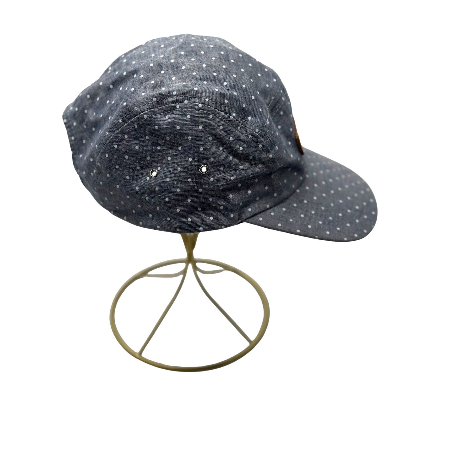 Skyed To Top it Off Blue Denim Polka Dots Baseball Cap Hat