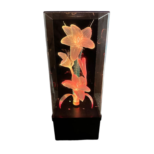 Light-Up LED Musical Fiber Optic Lamp Flower With Color-Changing Effects