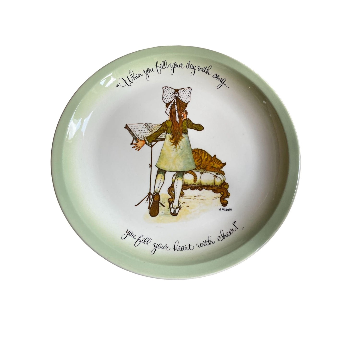 Vintage Holly Hobbie Collectible Plate 1972 When You Fill Your Day With Song..."