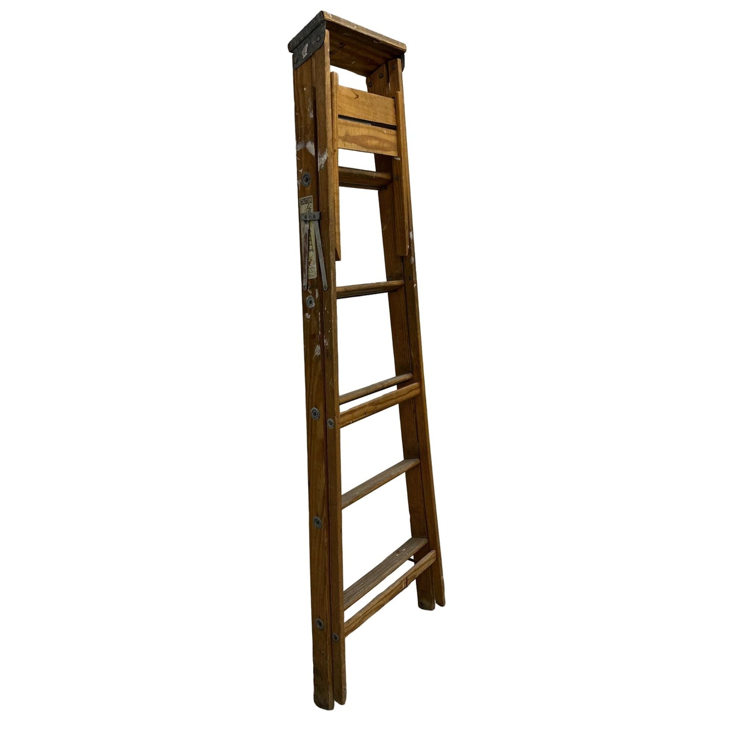 Vintage Watling Wooden Step Ladder Brown Lightweight 200 LBS  Size 4FT