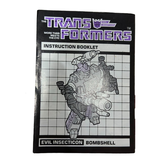 G1 1985 Transformer Decepticon Insection Bombshell Instruction Manual Booklet