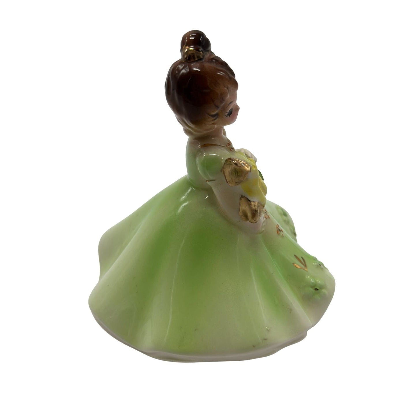 Vintage Josef Originals 1950's Girl Green Dress Emerald May Birthday Figurine