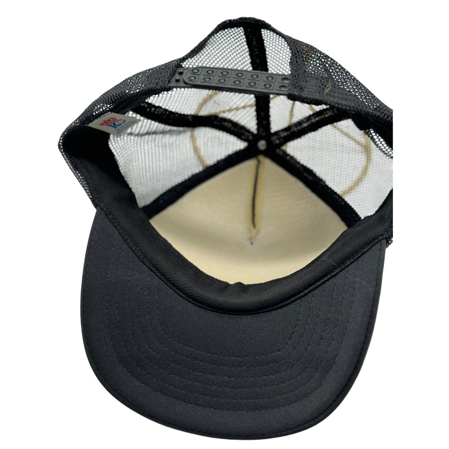 Vintage KC Men's Mesh Foam Printed P Logo Snapback Trucker Hat Cap Black