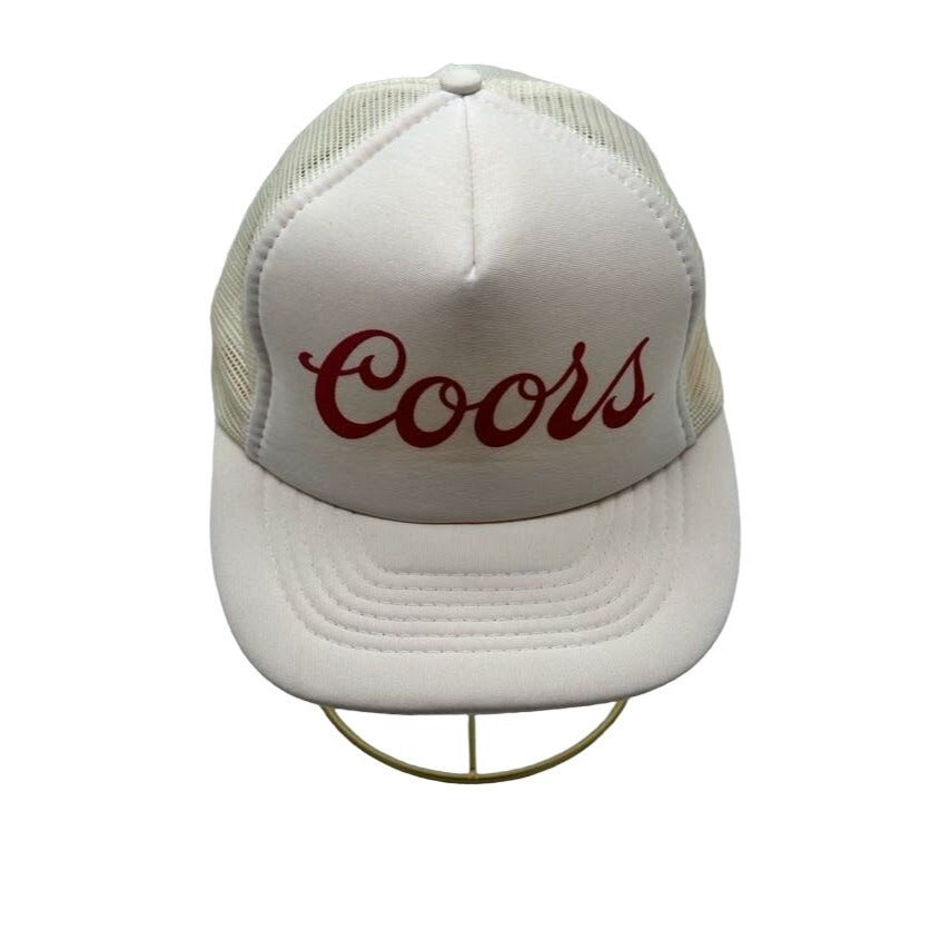 *Vintage Coors White Adjustable SnapBack Trucker Hat Cap Retro Made in Taiwan