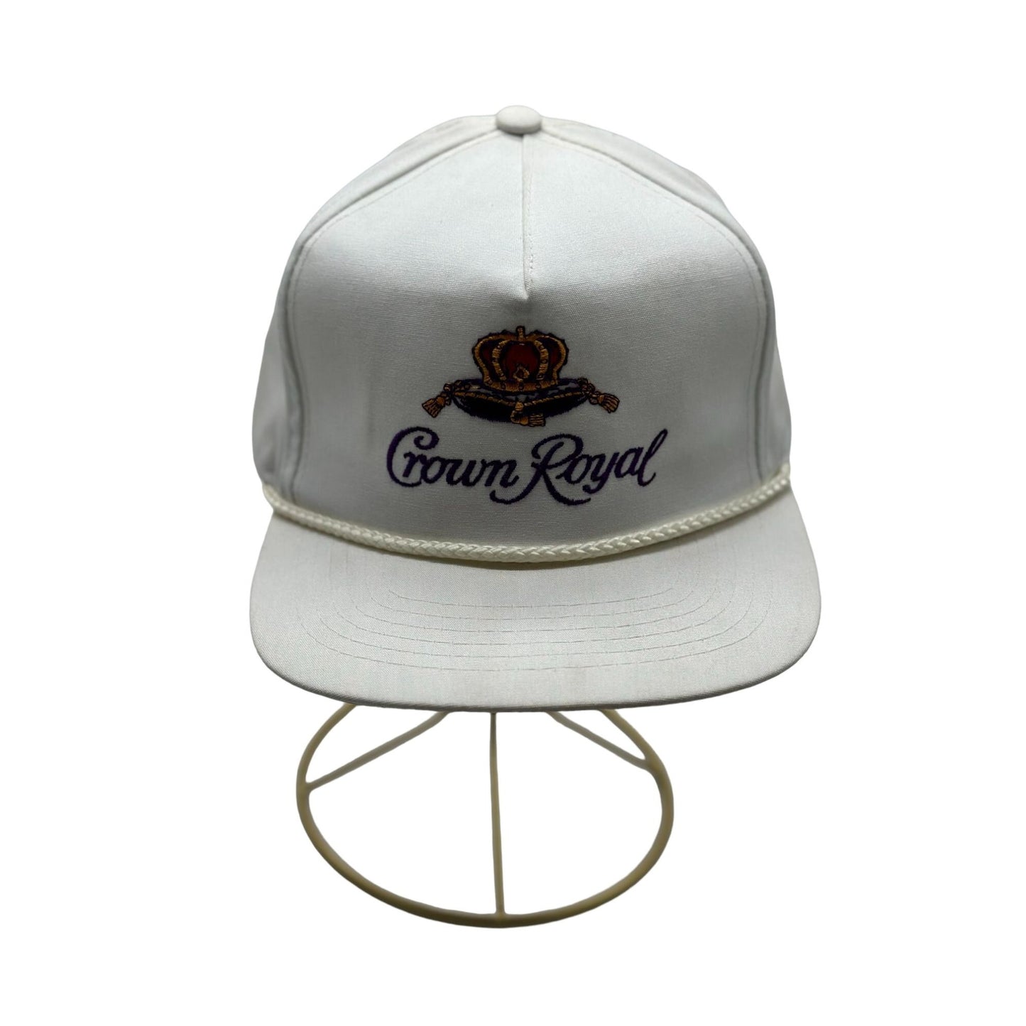 Vintage Yupoong Korea Crown Royal Trucker Hat Cap Snapback White Rope Rare