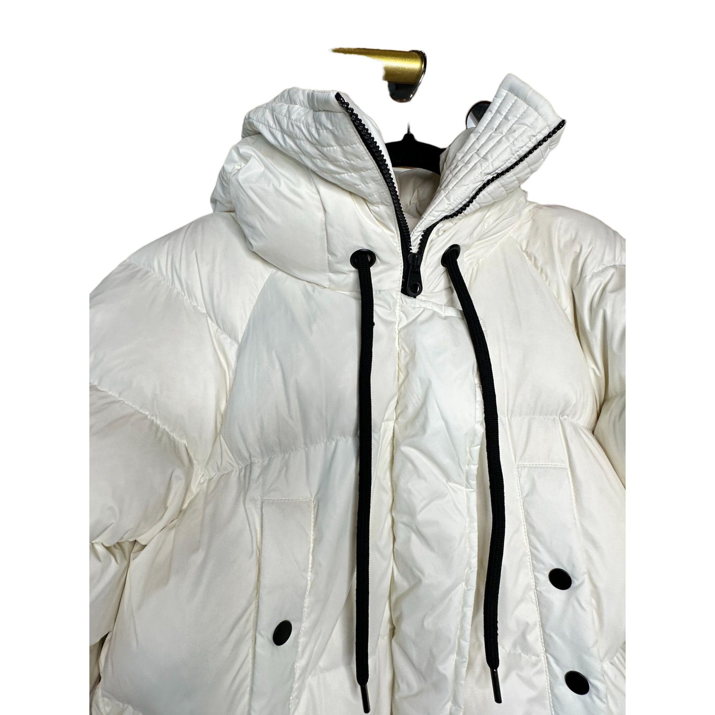 The Cover Down Filled Quilted Puffer Coat Jacket Winter Warmth & Style Youth Sounds Hidden Track White Size Large