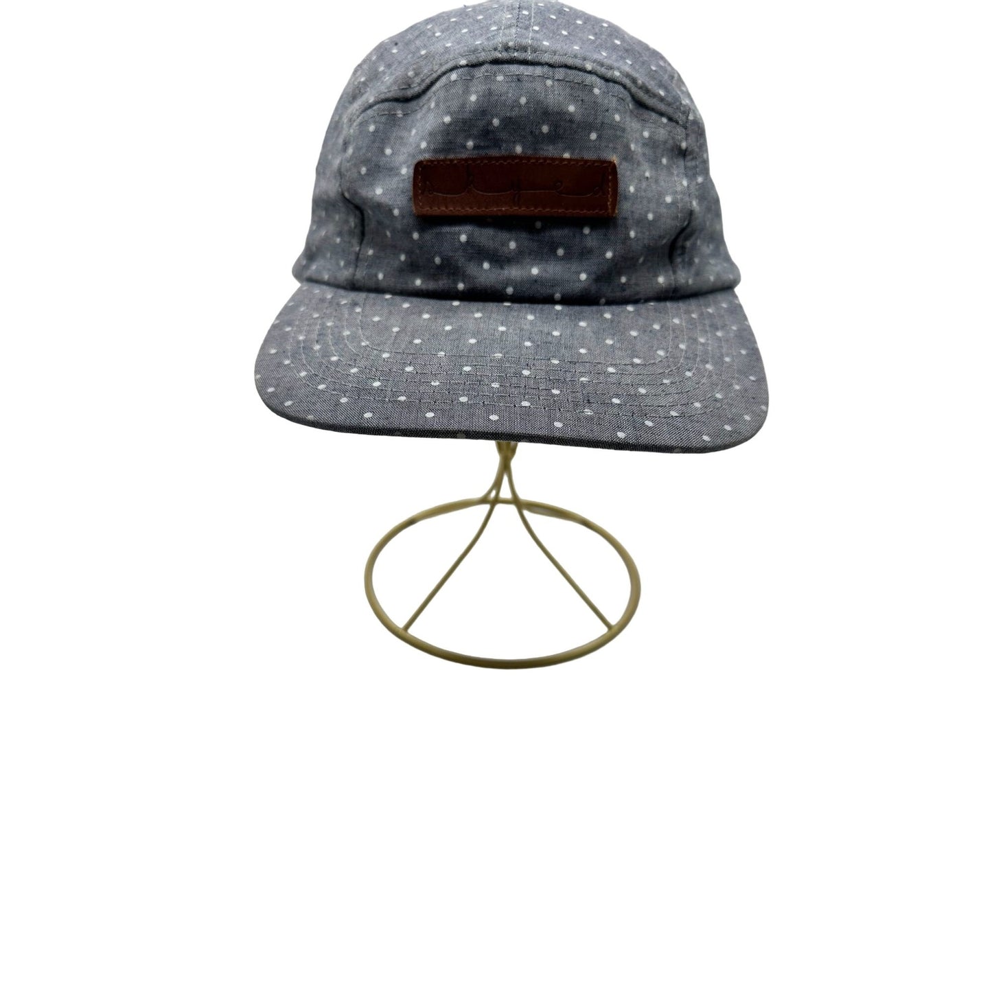 Skyed To Top it Off Blue Denim Polka Dots Baseball Cap Hat