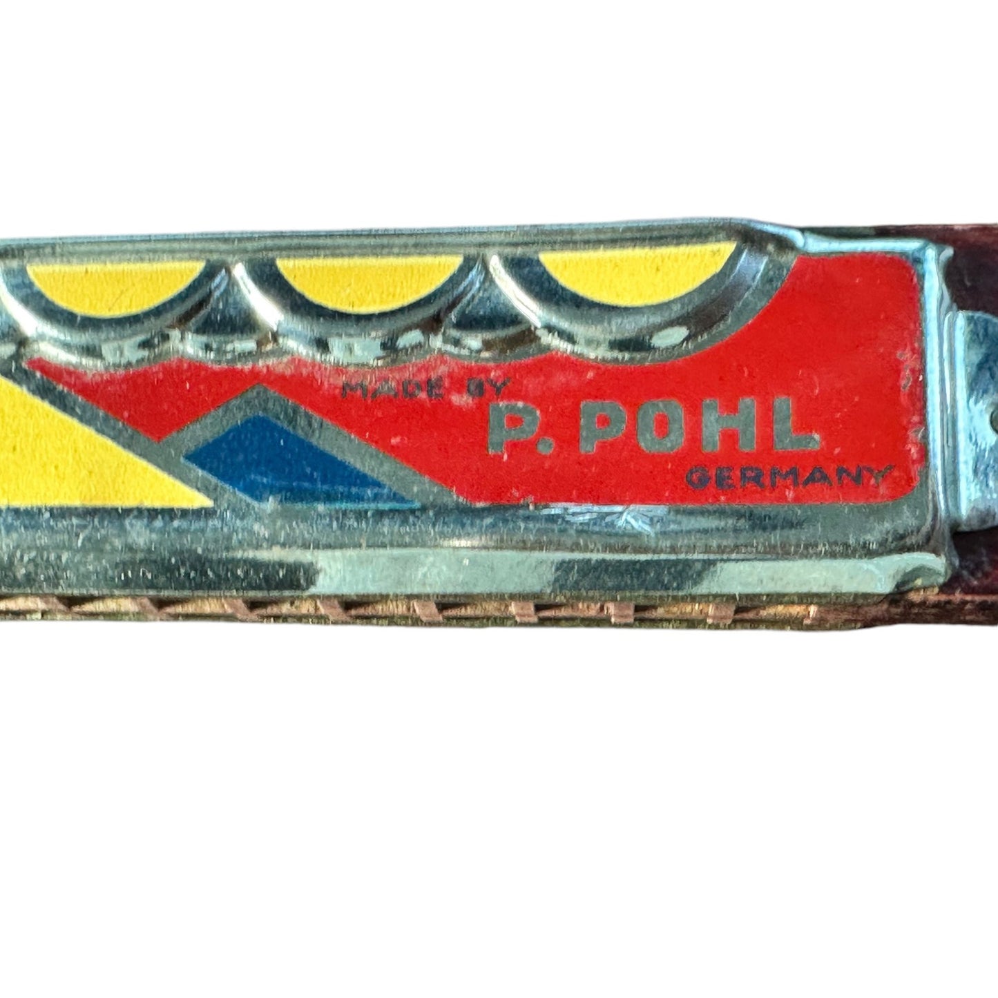 Vintage P. Pohl Germany Harmonica Red & Yellow