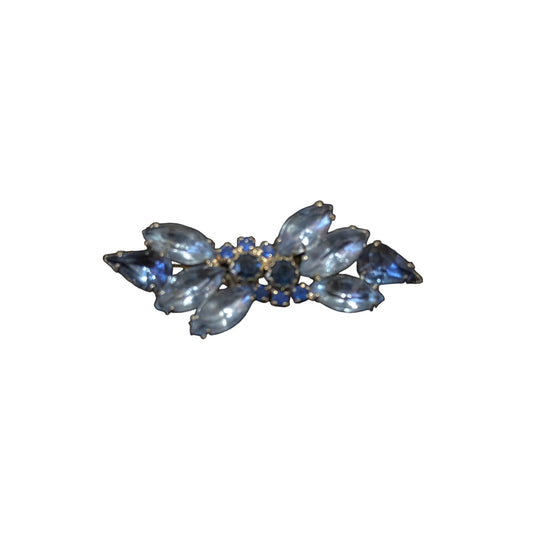 Vintage Women's Blue Cut Stones Pin Brooch Timeless Elegance Rare Collectible