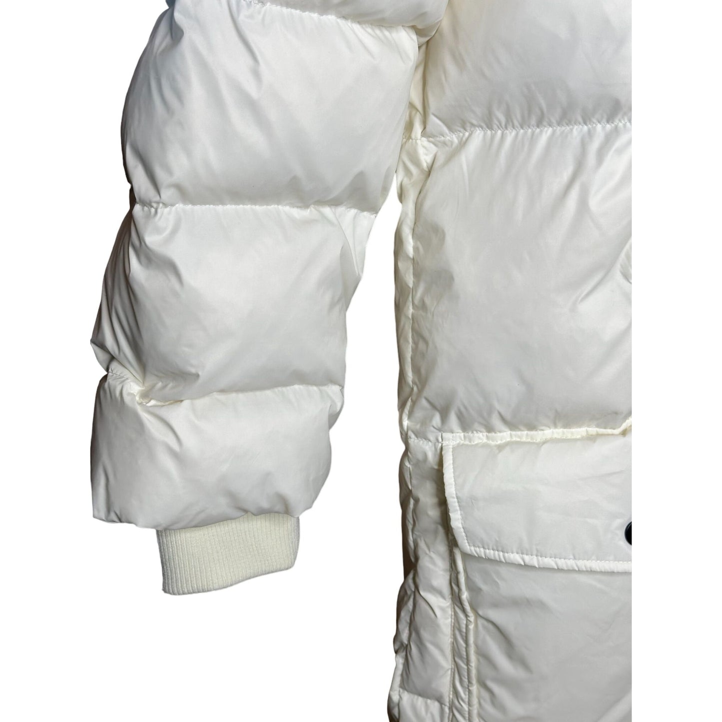 The Cover Down Filled Quilted Puffer Coat Jacket Winter Warmth & Style Youth Sounds Hidden Track White Size Large