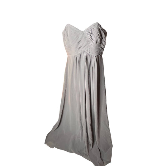 Womens Chiffon Sweetheart Full Length Wedding Bridesmaid Dress Gray Size 14