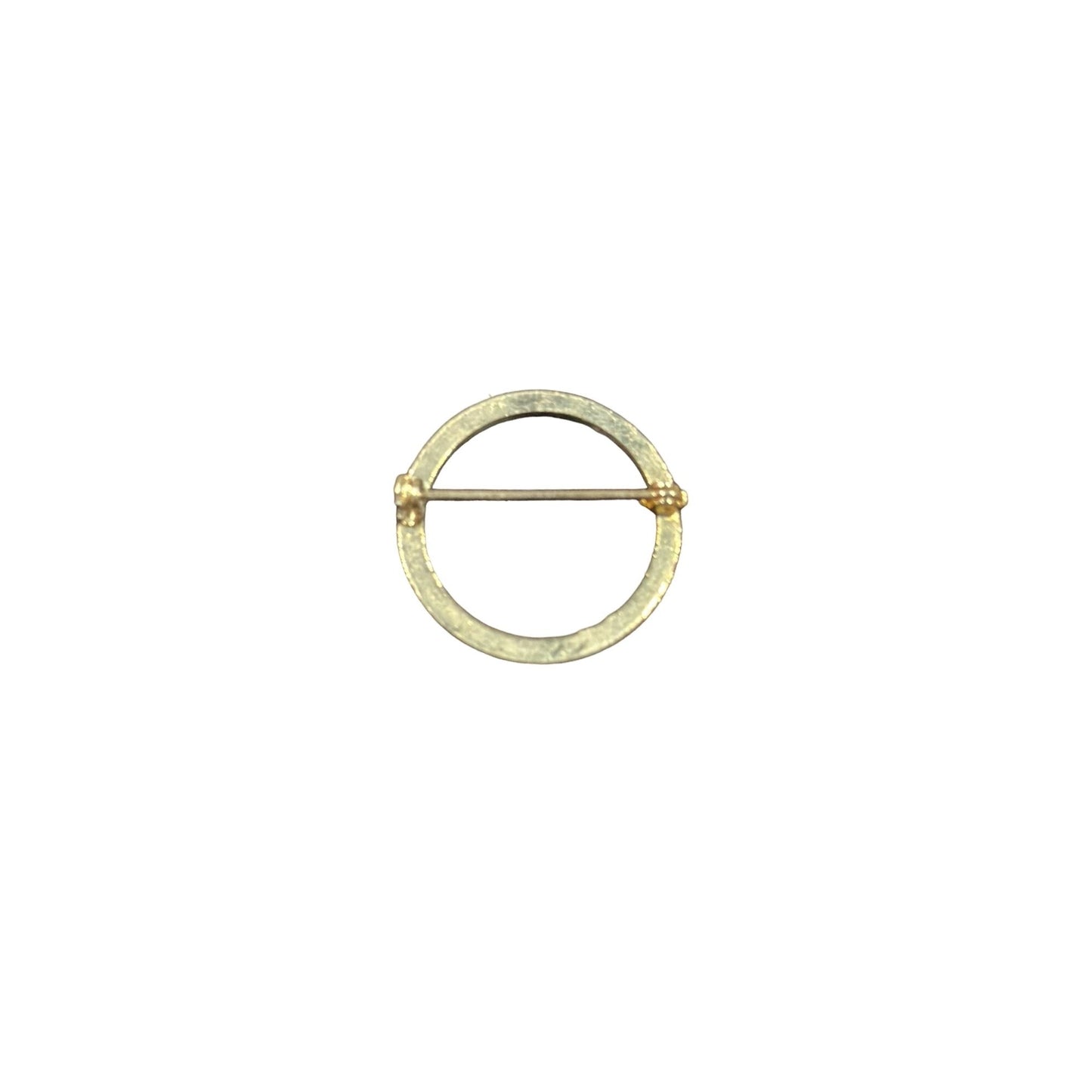 Vintage Women's Circle Gold Tone Brooch Pin Classic Design Elegant Accessory