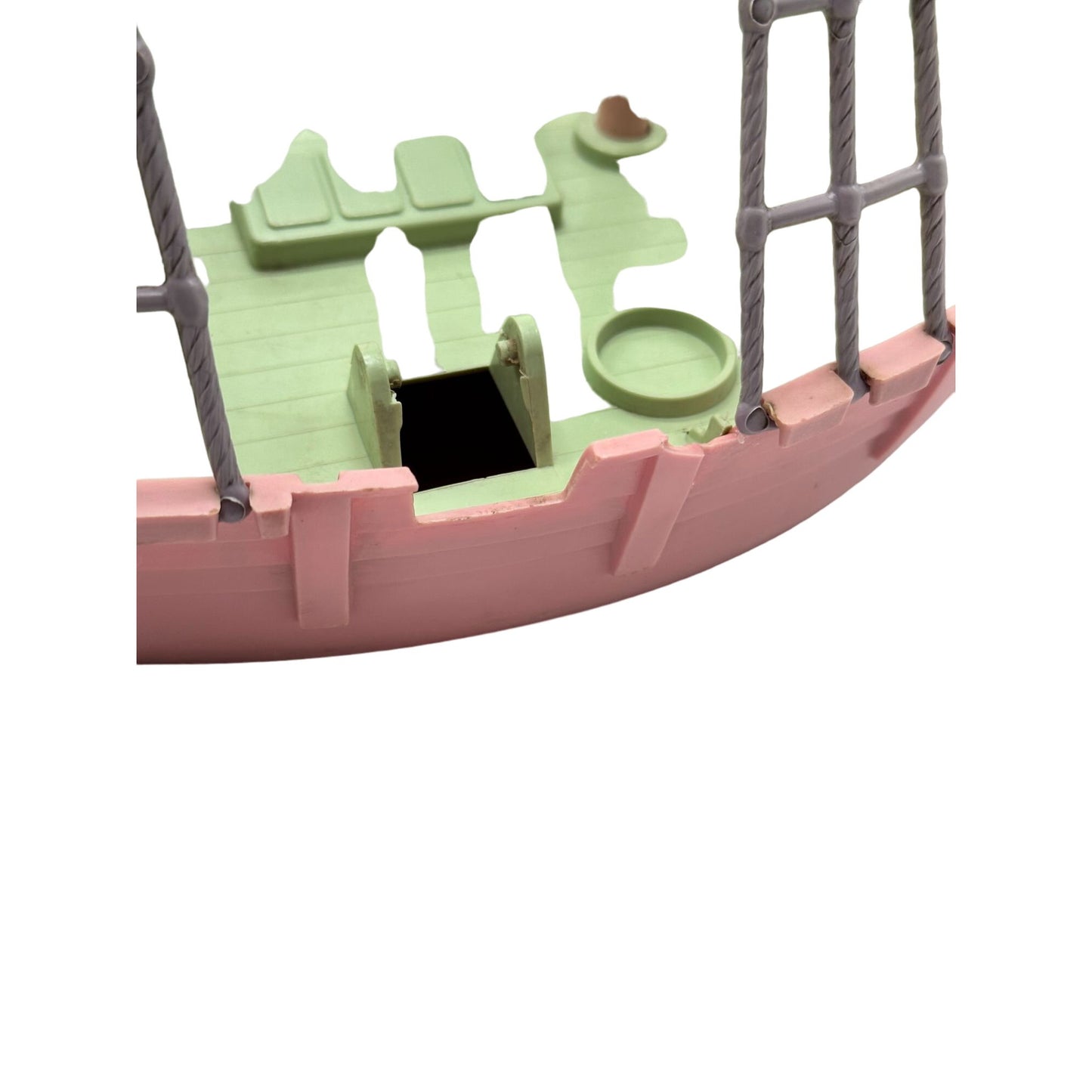 Vintage Ideal 1-3974 Disney Pirate Ship Figure Very Rare Collectible Green Pink