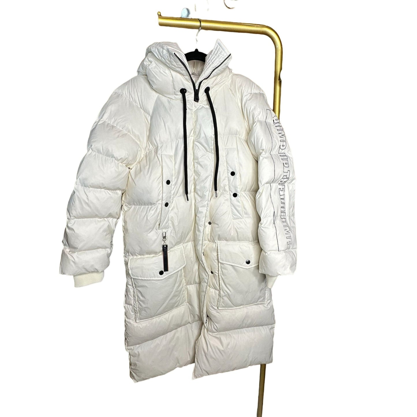 The Cover Down Filled Quilted Puffer Coat Jacket Winter Warmth & Style Youth Sounds Hidden Track White Size Large