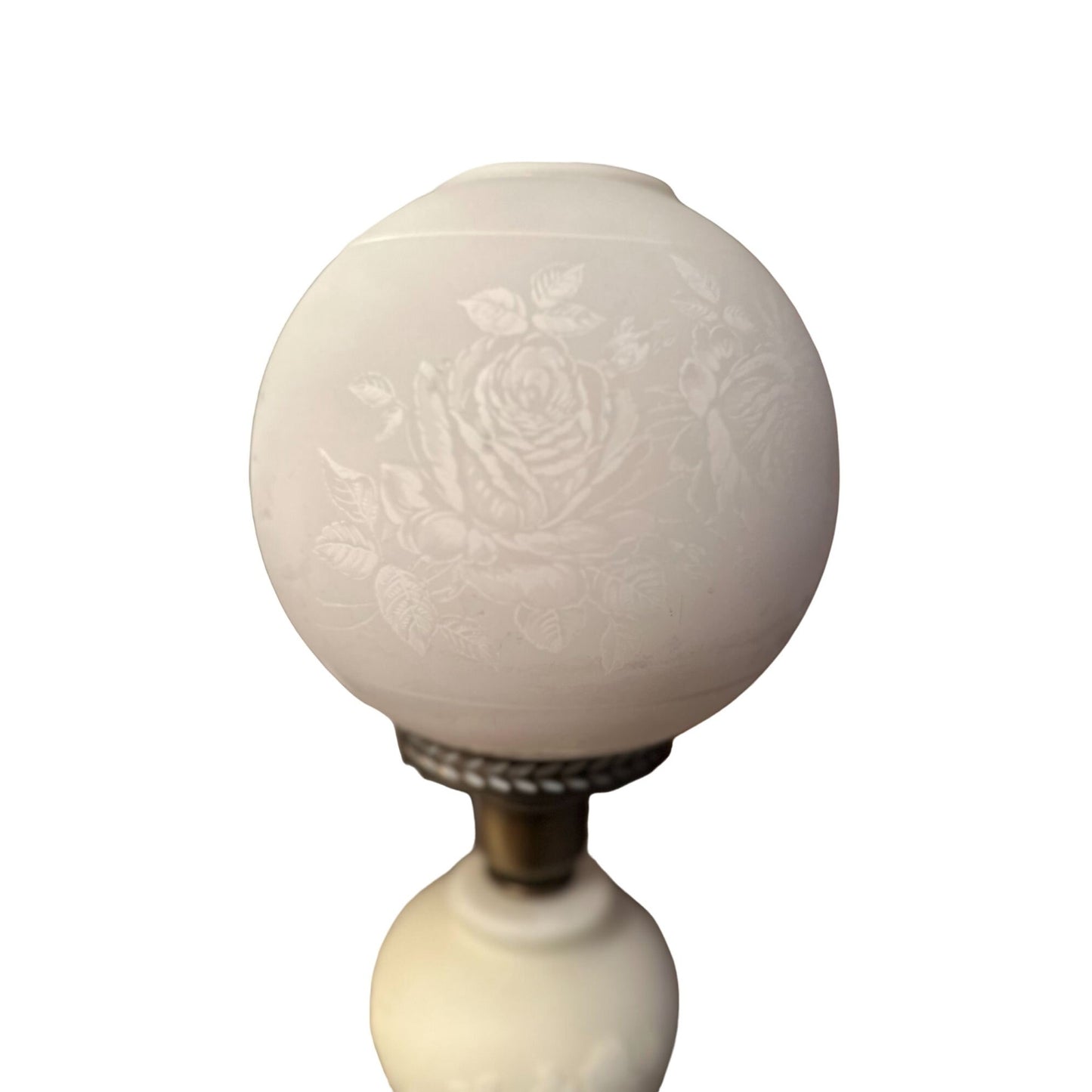 Vintage Double Globe Milk Glass Gone with the Wind Footed Table Lamp Light