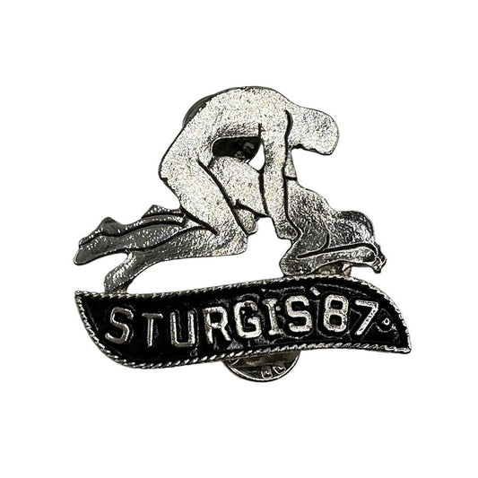 Vintage Sturgis 1987 Motorcycle Rally Collectible Pin USA Sexy Time