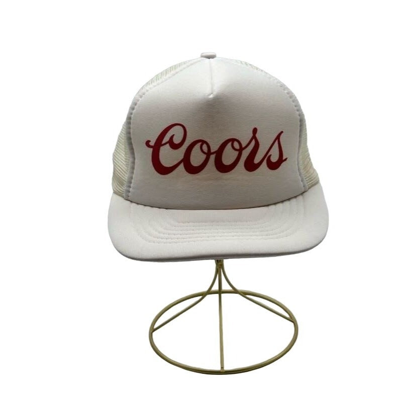 *Vintage Coors White Adjustable SnapBack Trucker Hat Cap Retro Made in Taiwan