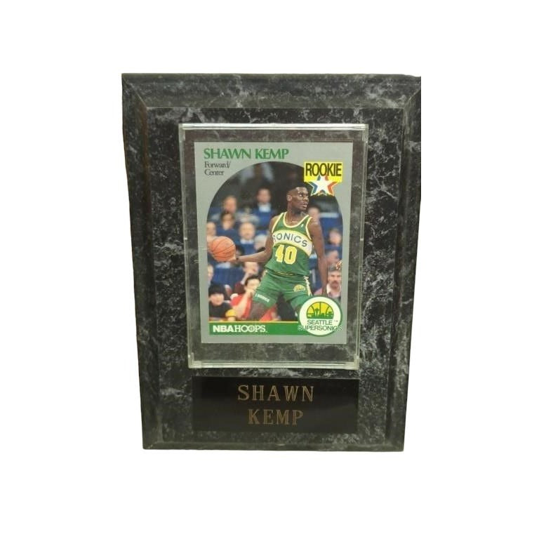 Vintage Shawn Kemp Memorabilia Photo Plaque 1992-93 NBA Sonics Collectible Rare