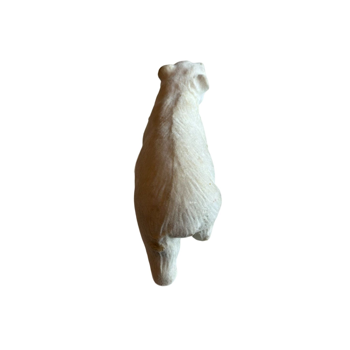 Vintage Flocked White Bear Figurine Rare Classic Collectible Timeless Charm 8"