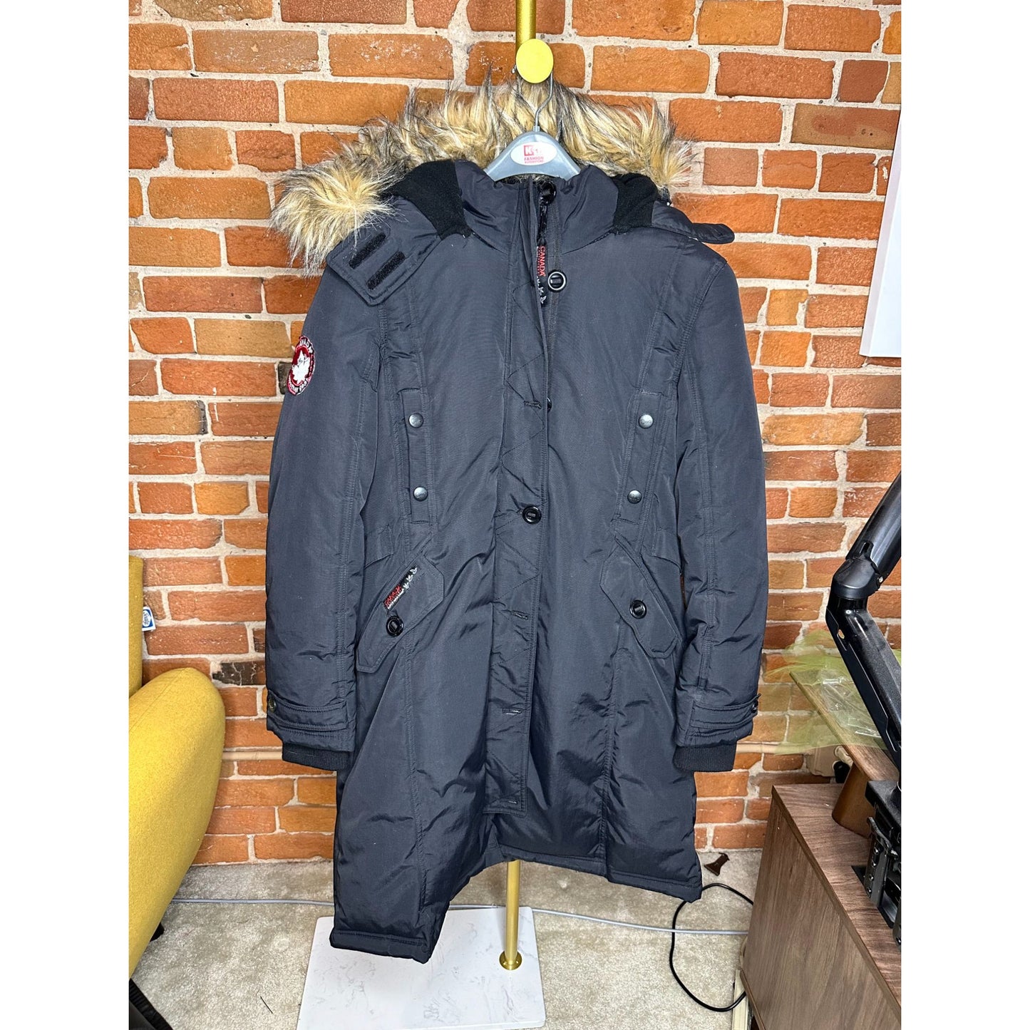 Canada Weather Gear Womens Super Triple Goose Winter Long Coat Black XL