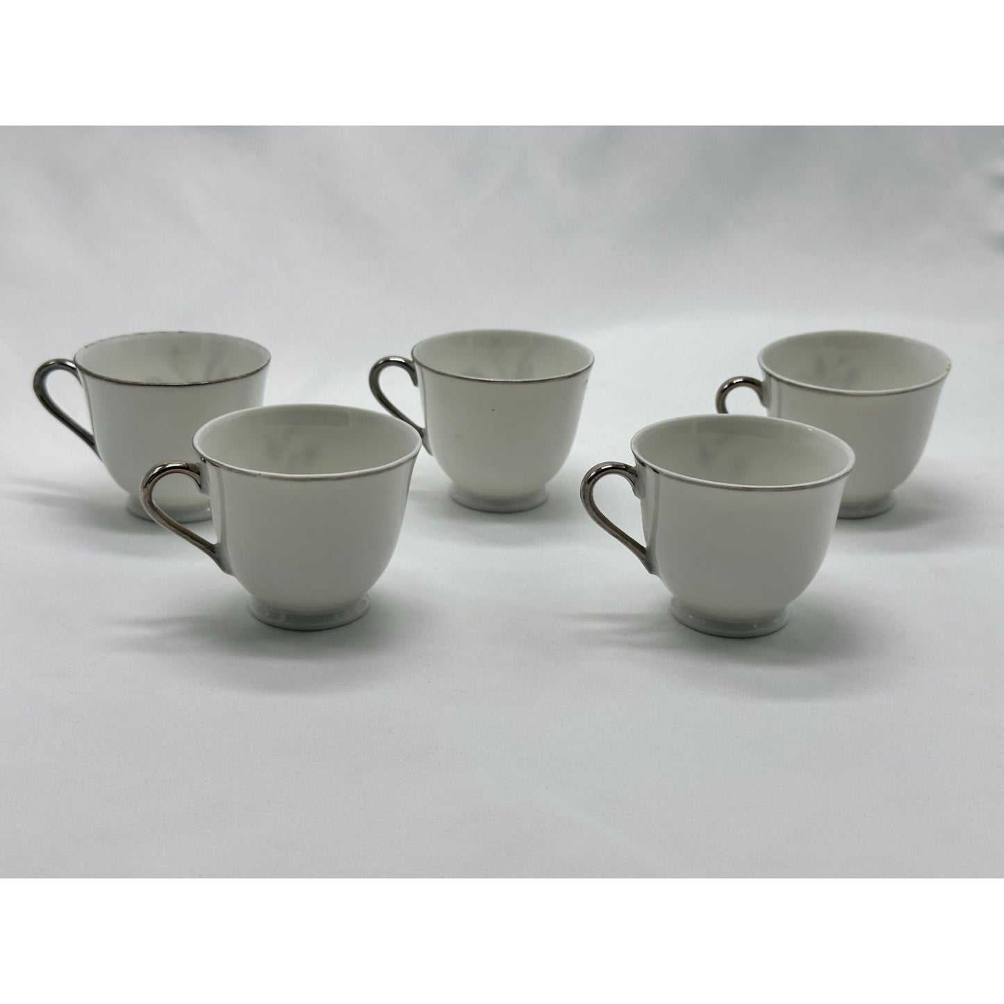 Vintage Porcelain Teacups Wheat Sheaf Pattern Set of 5 Made in Japan 2.5"Wx 2"H