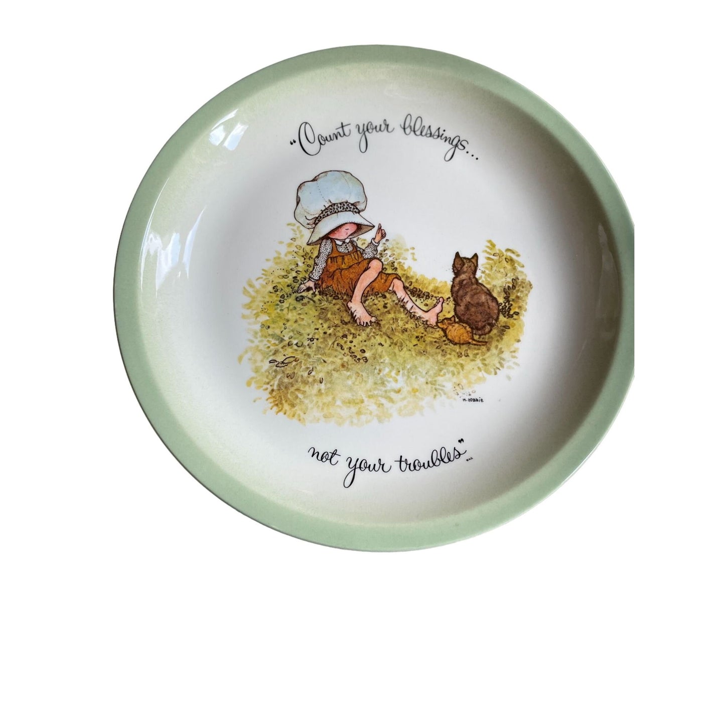 Vintage Holly Hobbie Collectible Plates Count Your Blessings not your Trouble