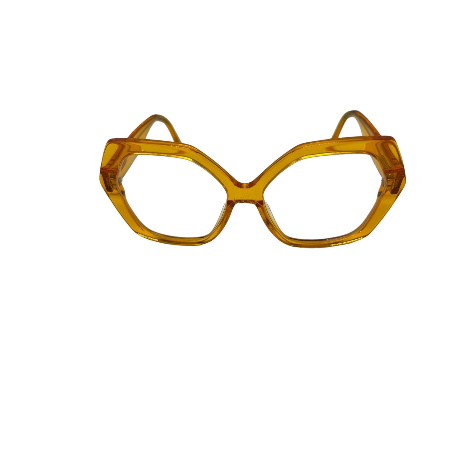 Womens Geometric Shape Frame Eyeglasses Orange Casual Daily wear Full Rim