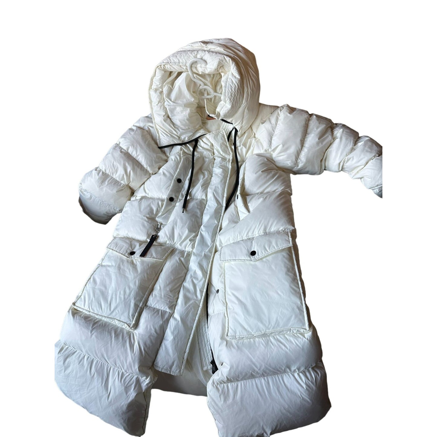 The Cover Down Filled Quilted Puffer Coat Jacket Winter Warmth & Style Youth Sounds Hidden Track White Size Large