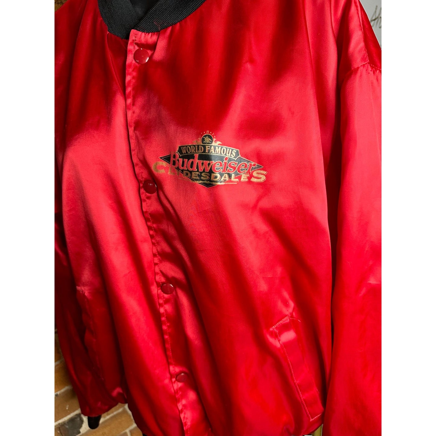 Vintage Anheuser-Busch Budweiser World Famous Clydesdales Button up Jacket Sz XL