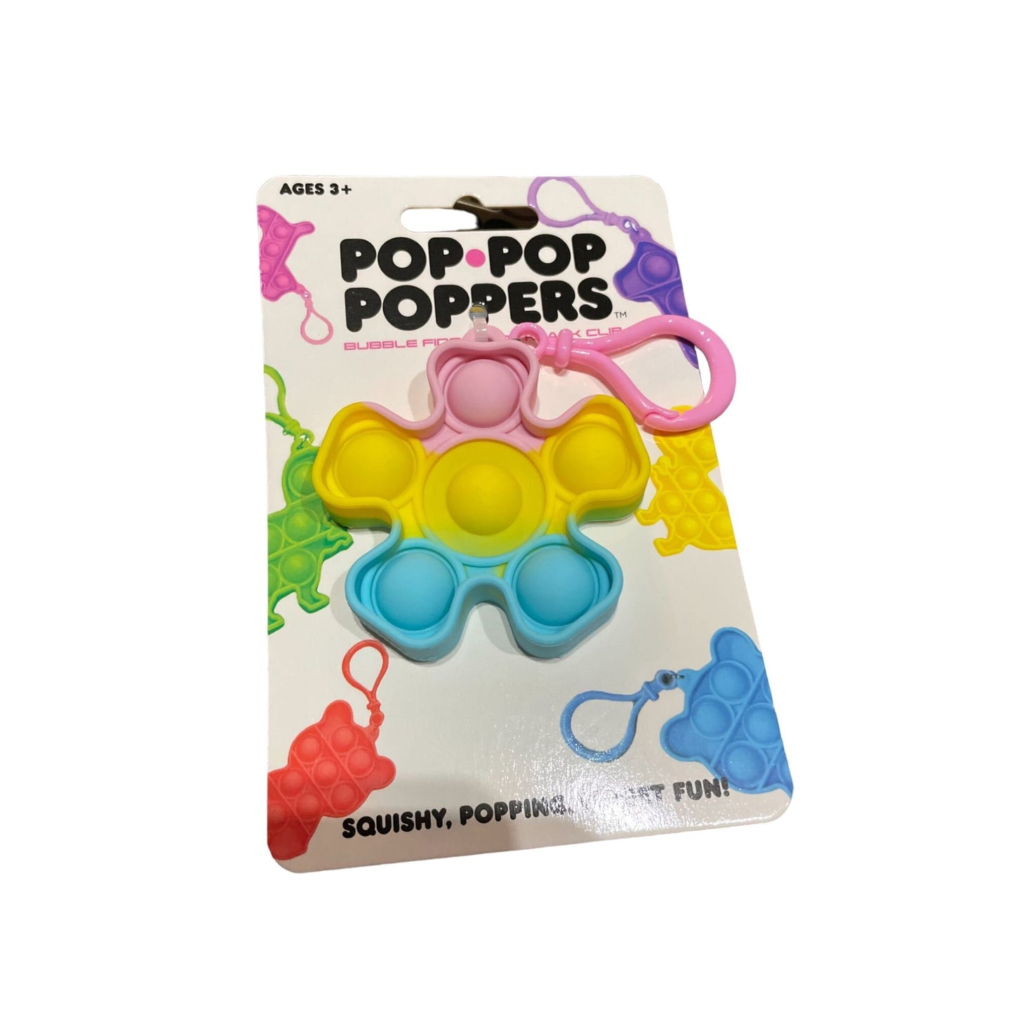 Fidget Star Pop It Poppers Backpack Clips Sensory Stress Relief Toy Multicolored