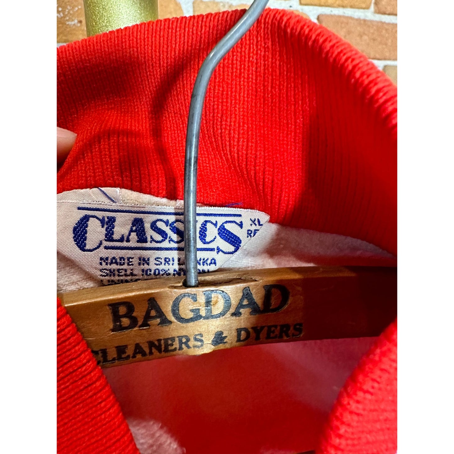 Vintage Classics Womens Red Varsity Track Jacket Retro 100% Nylon Size XL