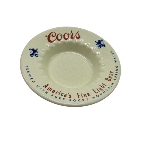 Vintage Coors America’s Fine Lite Beer Advertising Round Ashtray White 5.5"