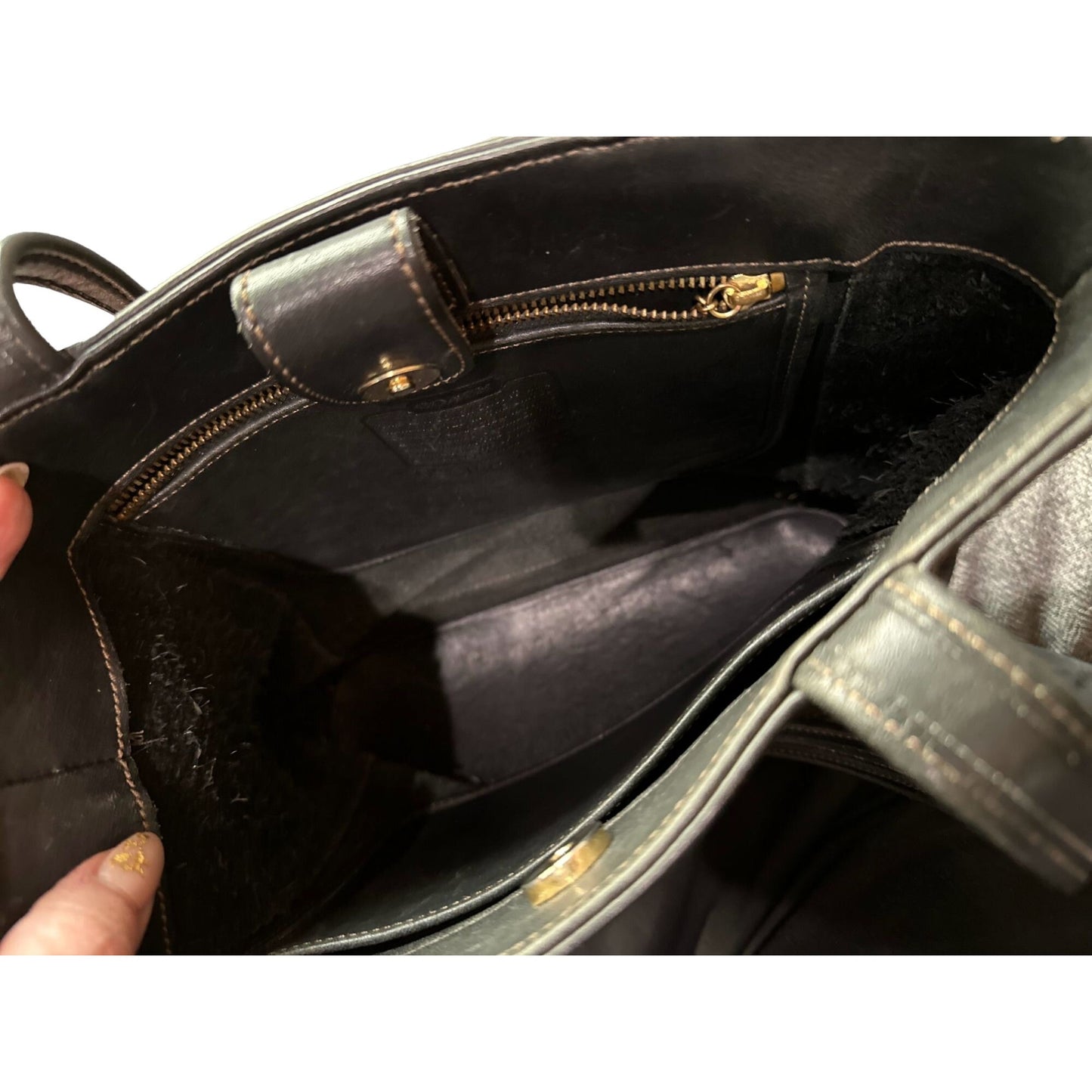 Vintage Coach Womens 90s USA Bleeker 9305 Leather Purse Tote Handbag Black