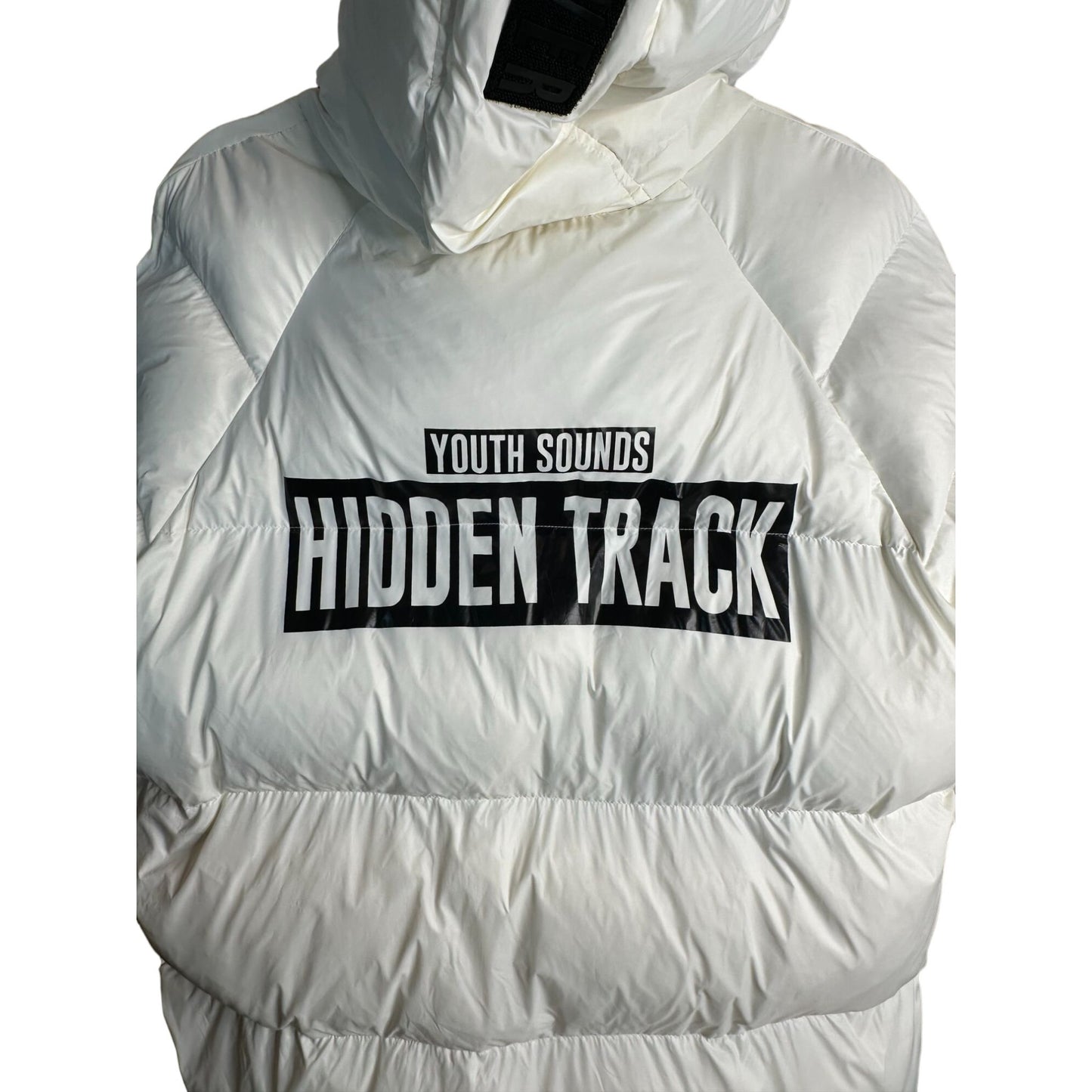 The Cover Down Filled Quilted Puffer Coat Jacket Winter Warmth & Style Youth Sounds Hidden Track White Size Large