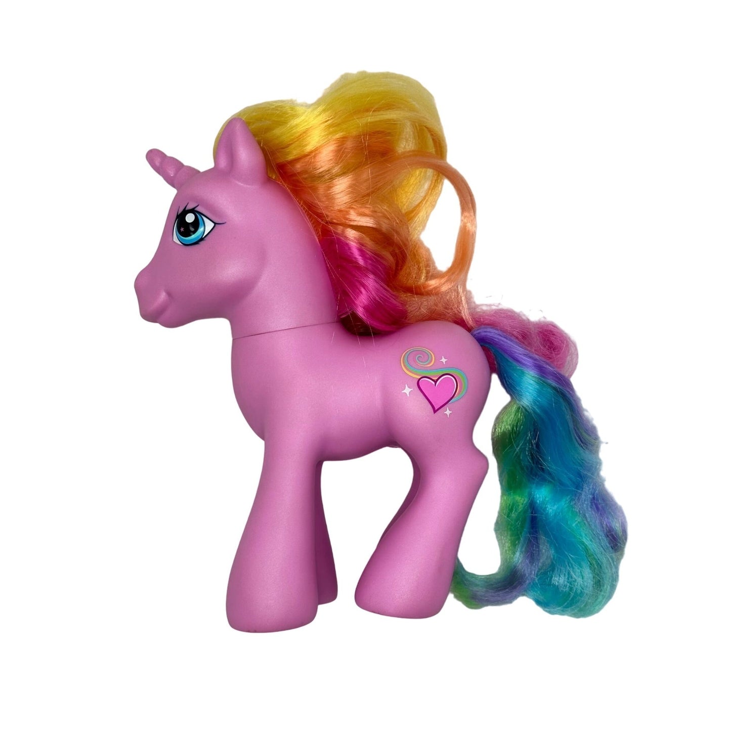 My Little Pony Super Long Hair Rarity Unicorn Rainbow Tinsel Hair 2005 Heart