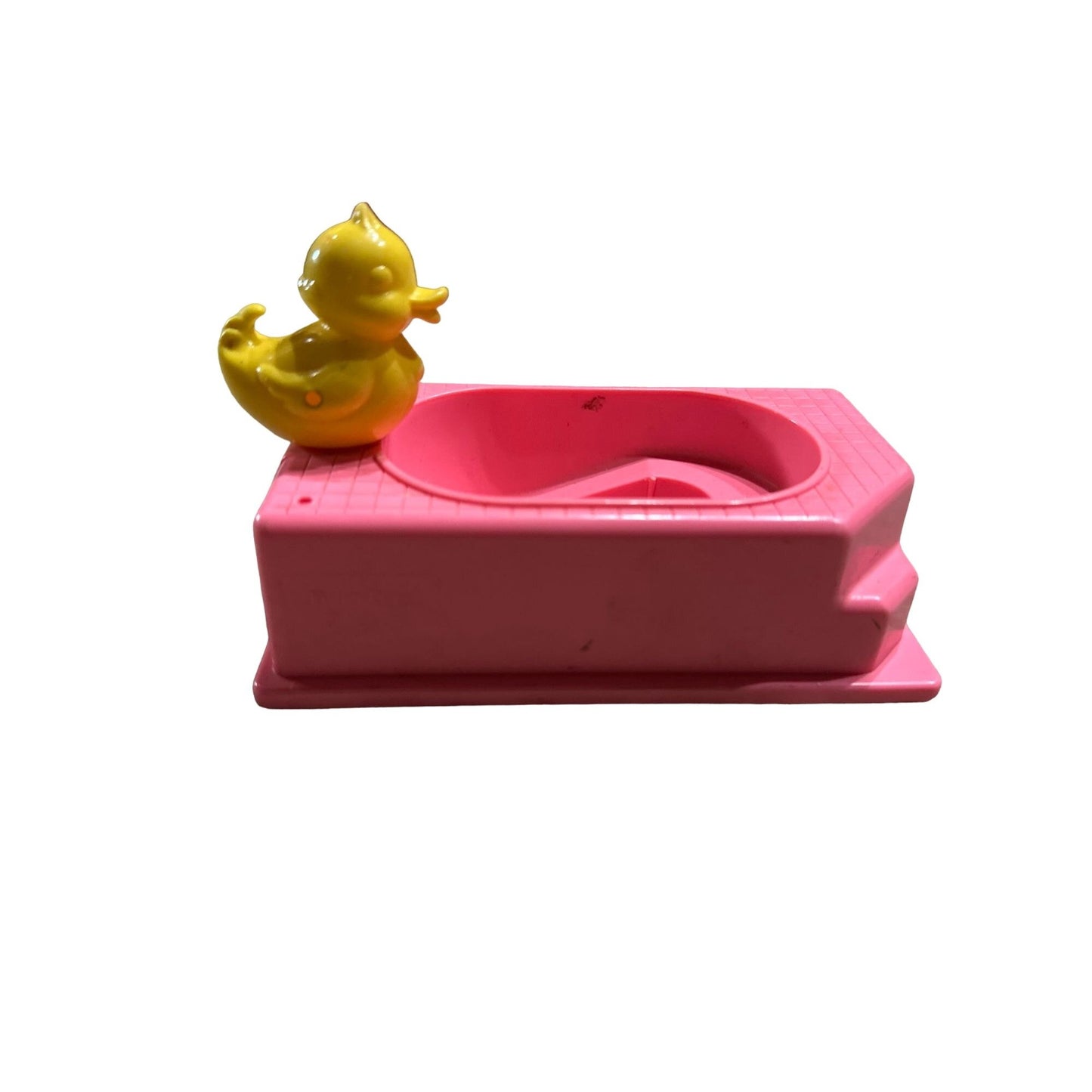 Vintage Fisher Price Loving Family Styled Pink Rubber Duck Bath Tub 1990