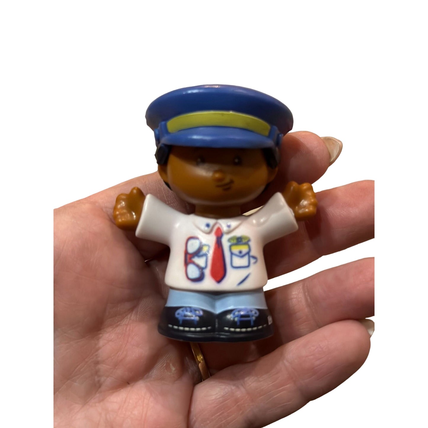 Fisher Price Little People Airplane Pilot African American Mattel Toy 2018 3”