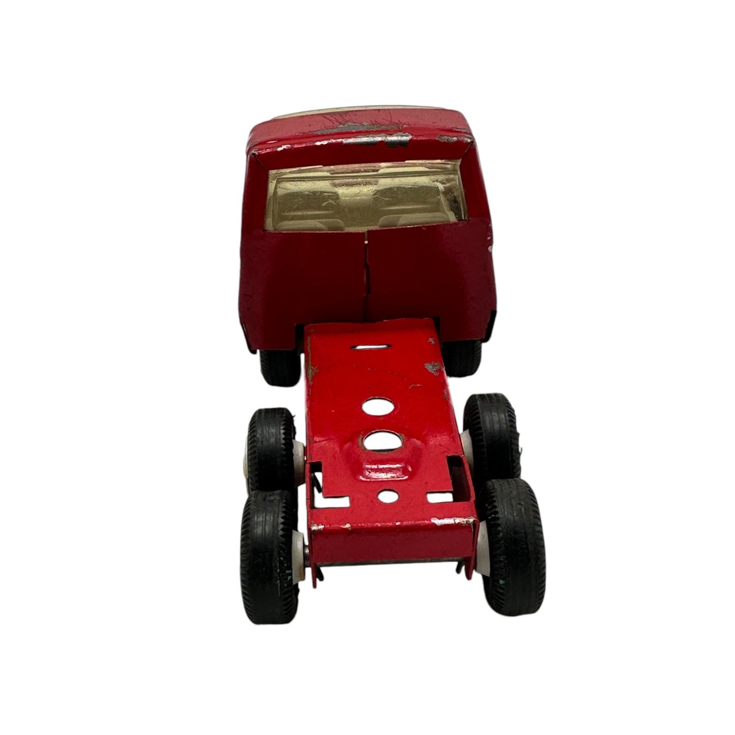 Vintage Tonka Red Metal Toy Truck Cab Six Wheels Classic Collectible Model 1960s-1970s