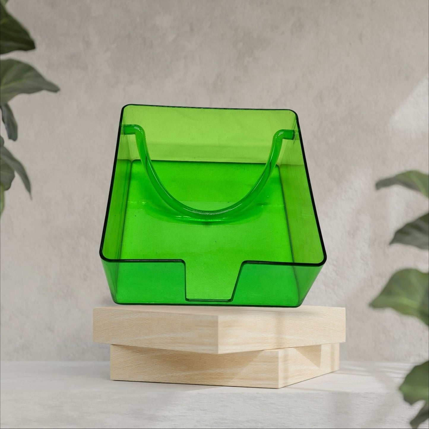 Vintage Green Transparent Plastic Lucite Napkin Holder