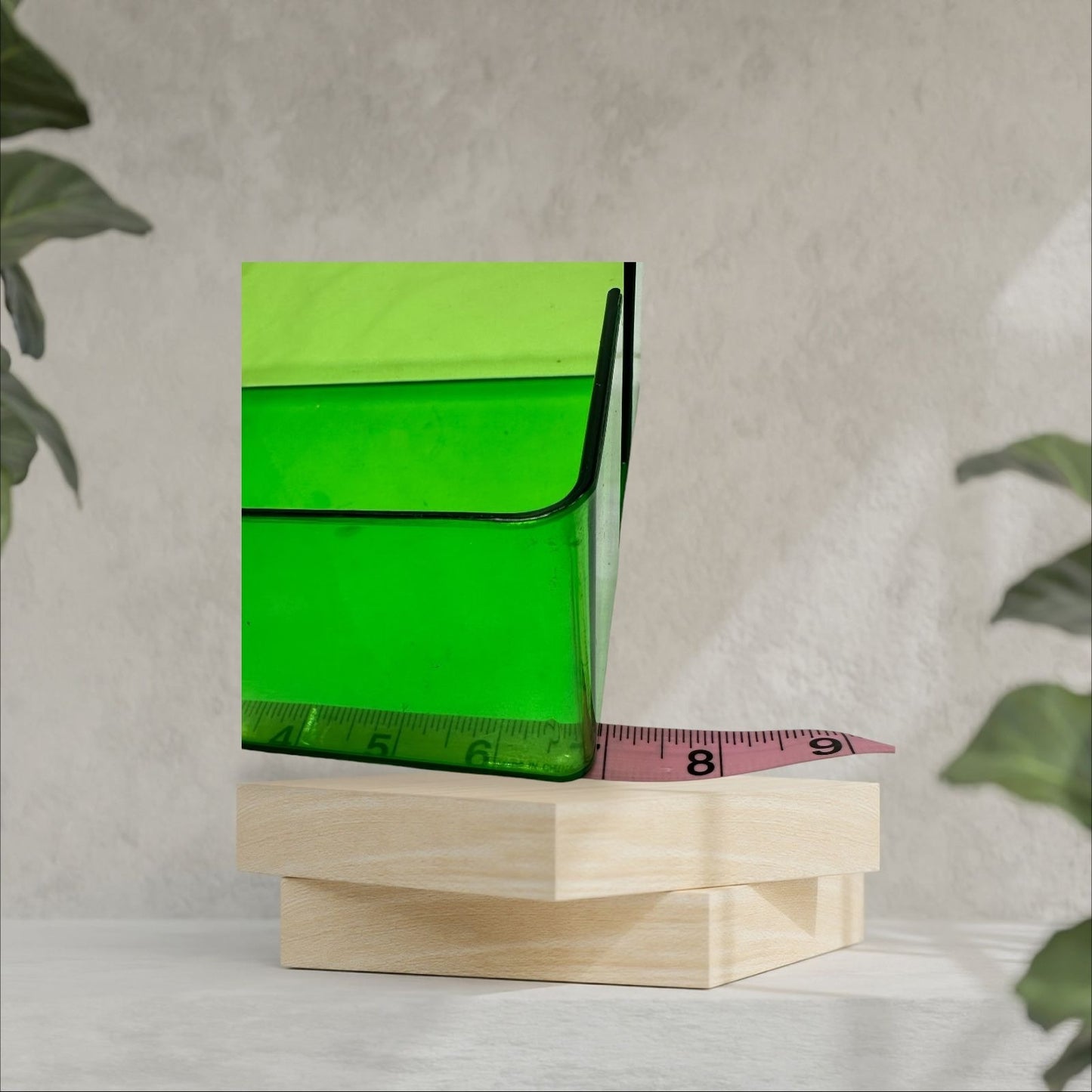 Vintage Green Transparent Plastic Lucite Napkin Holder