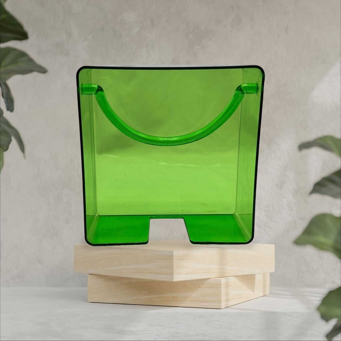 Vintage Green Transparent Plastic Lucite Napkin Holder