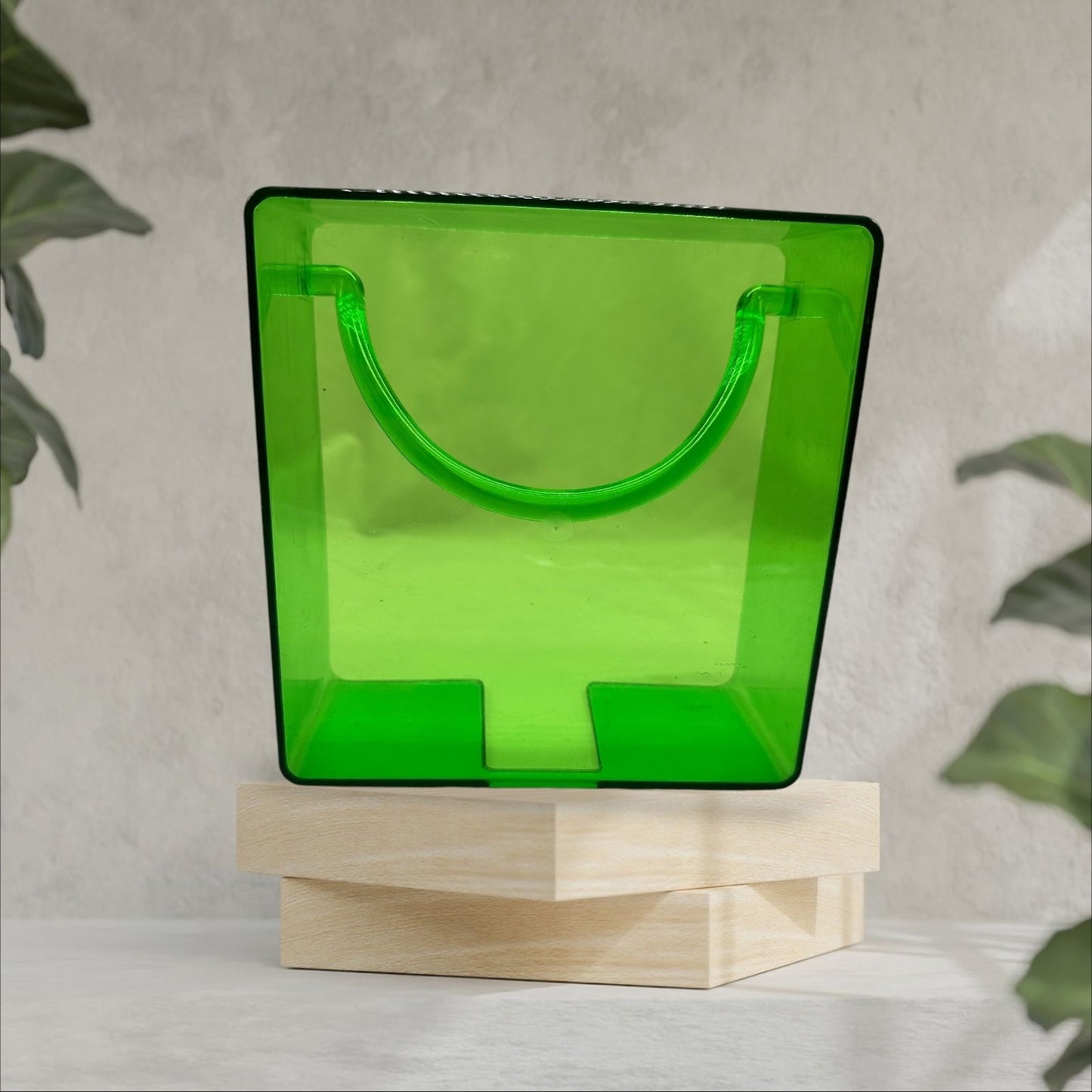 Vintage Green Transparent Plastic Lucite Napkin Holder