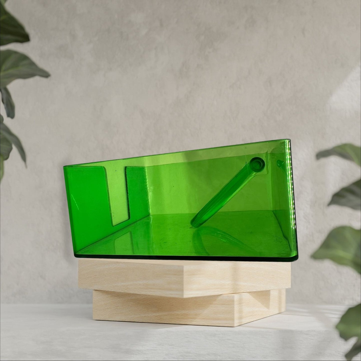 Vintage Green Transparent Plastic Lucite Napkin Holder