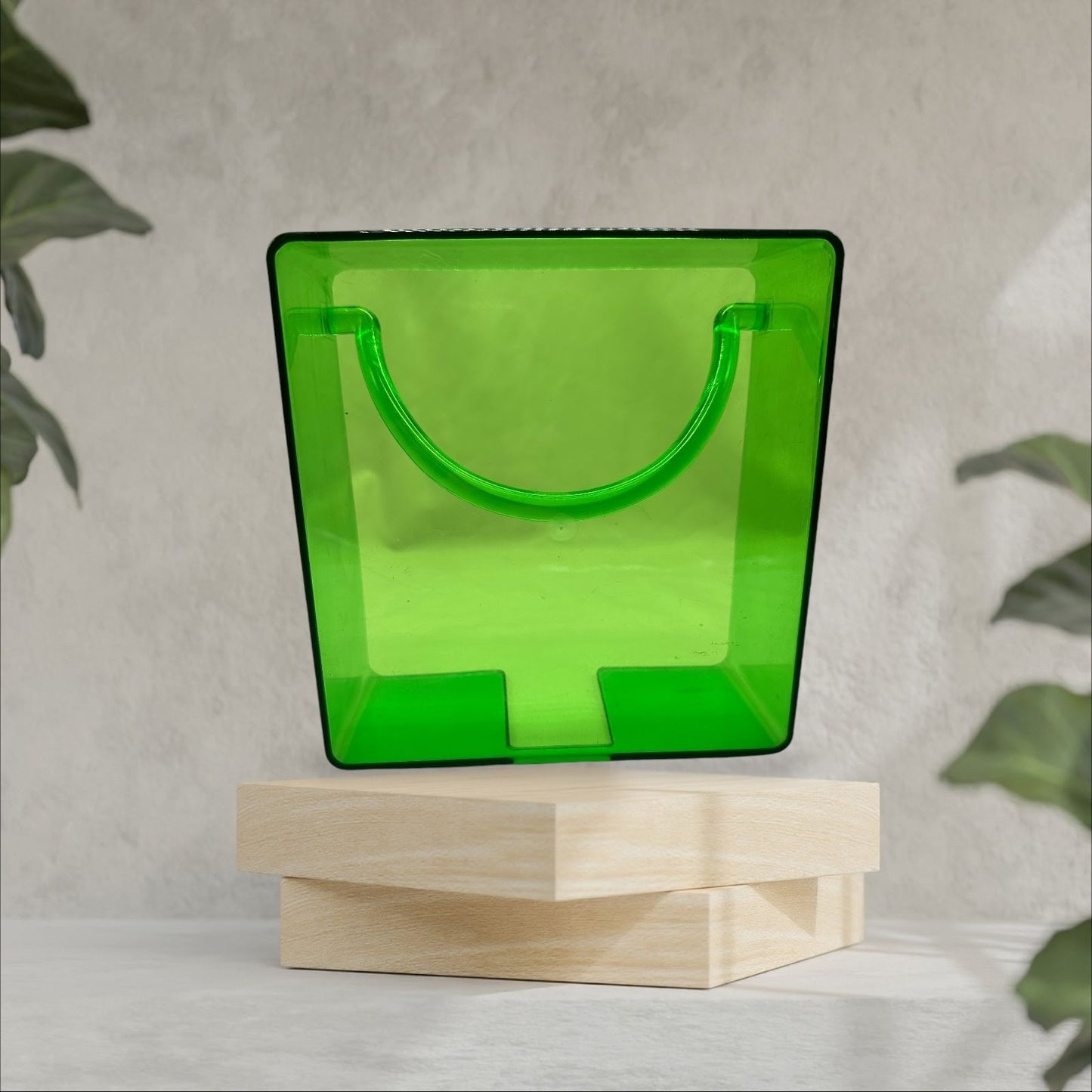 Vintage Green Transparent Plastic Lucite Napkin Holder