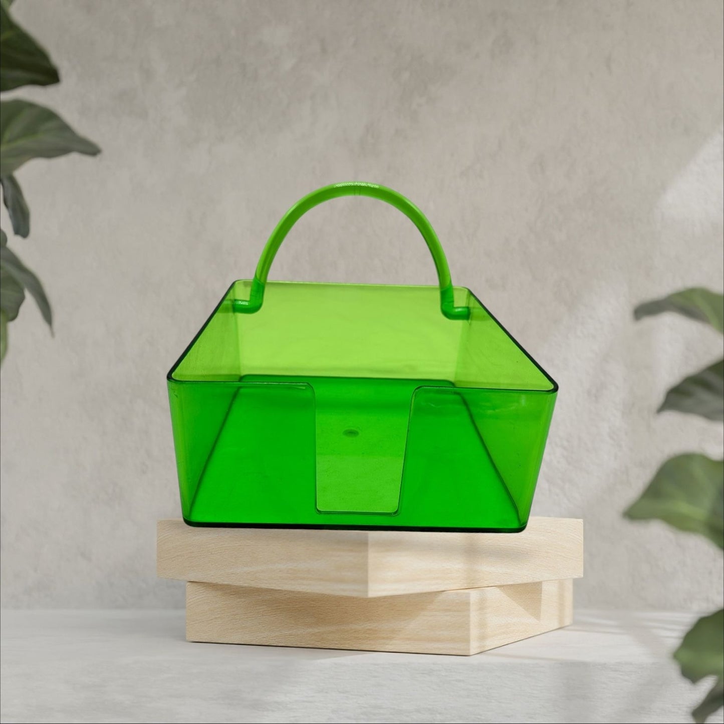 Vintage Green Transparent Plastic Lucite Napkin Holder