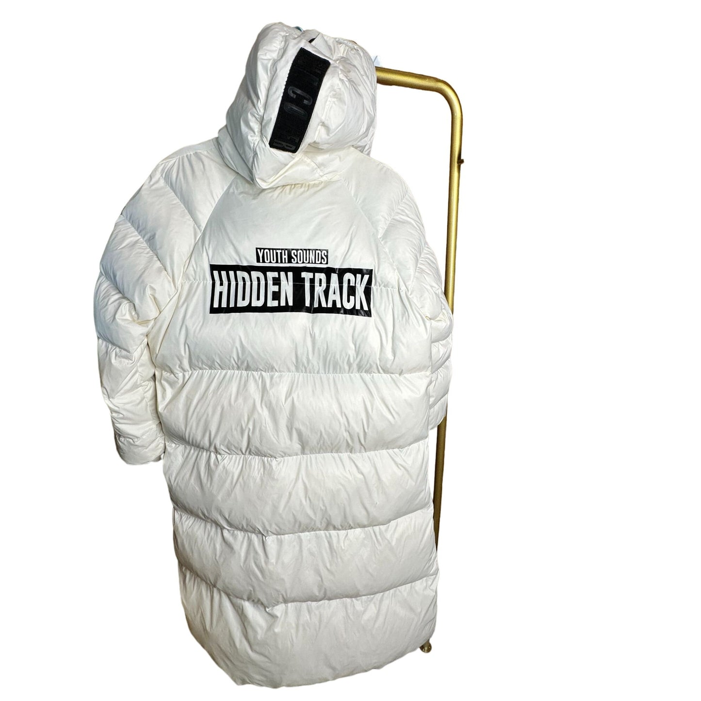 The Cover Down Filled Quilted Puffer Coat Jacket Winter Warmth & Style Youth Sounds Hidden Track White Size Large