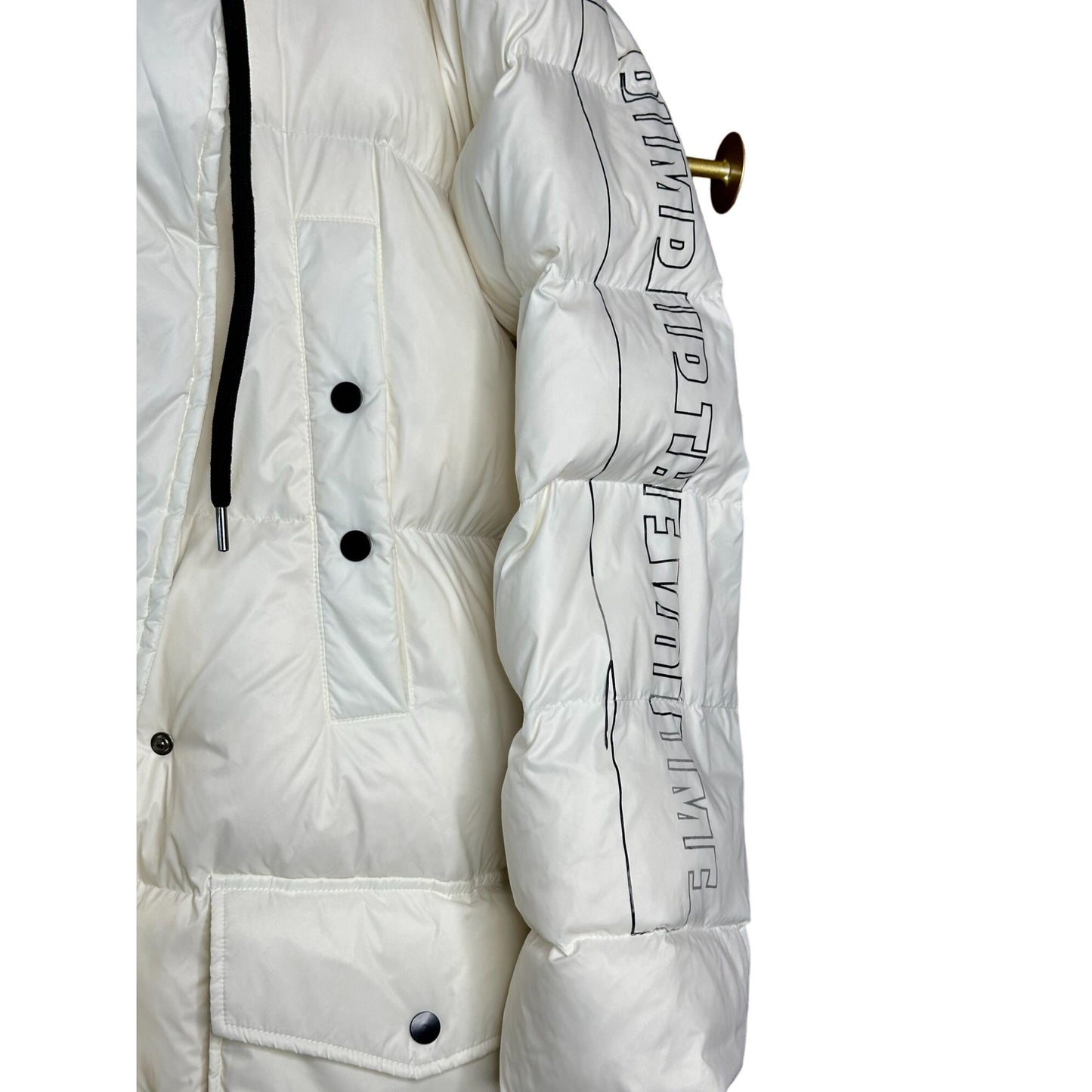 The Cover Down Filled Quilted Puffer Coat Jacket Winter Warmth & Style Youth Sounds Hidden Track White Size Large